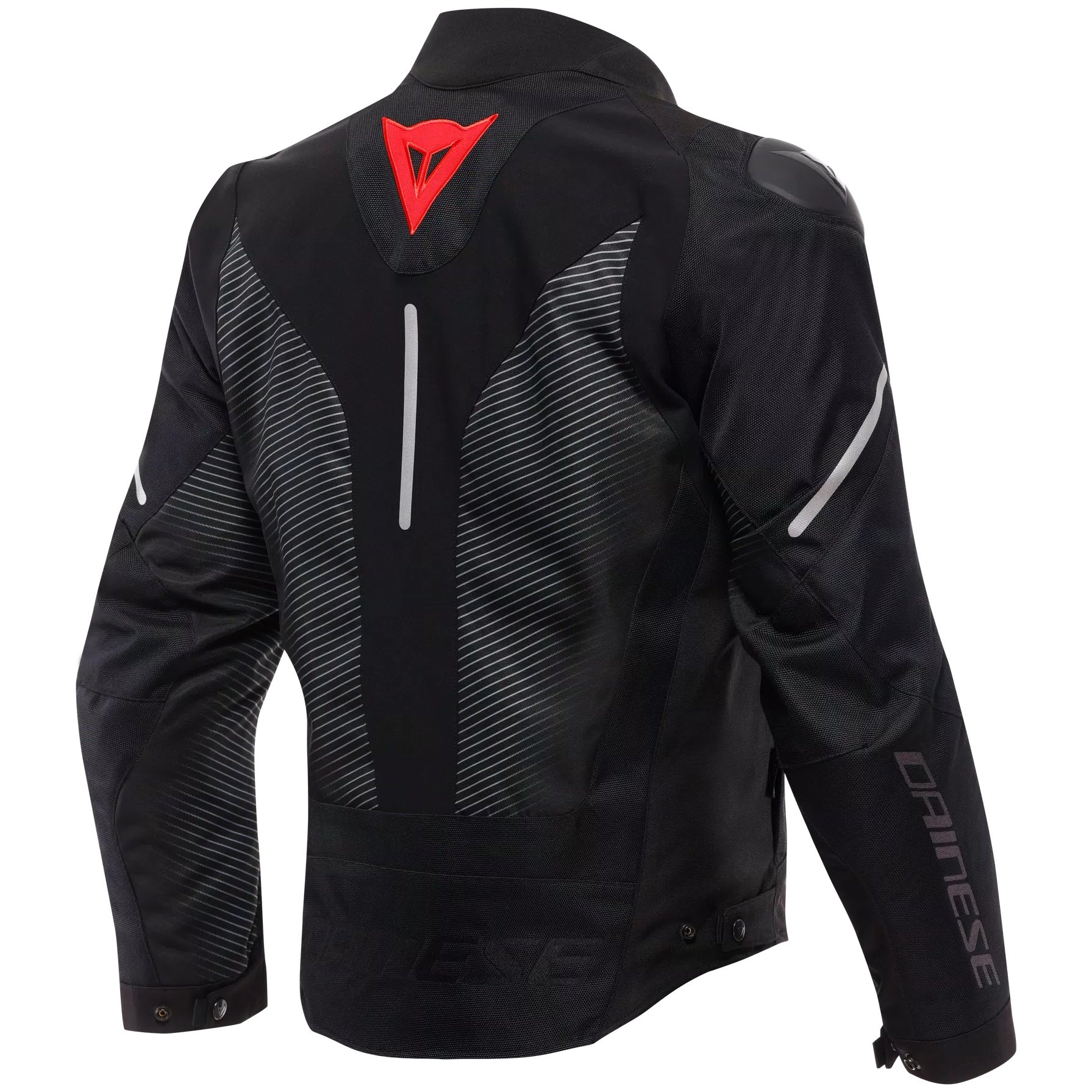 Dainese Super Sprint D-Dry Textile Jacket Black / Lava Red, rear view