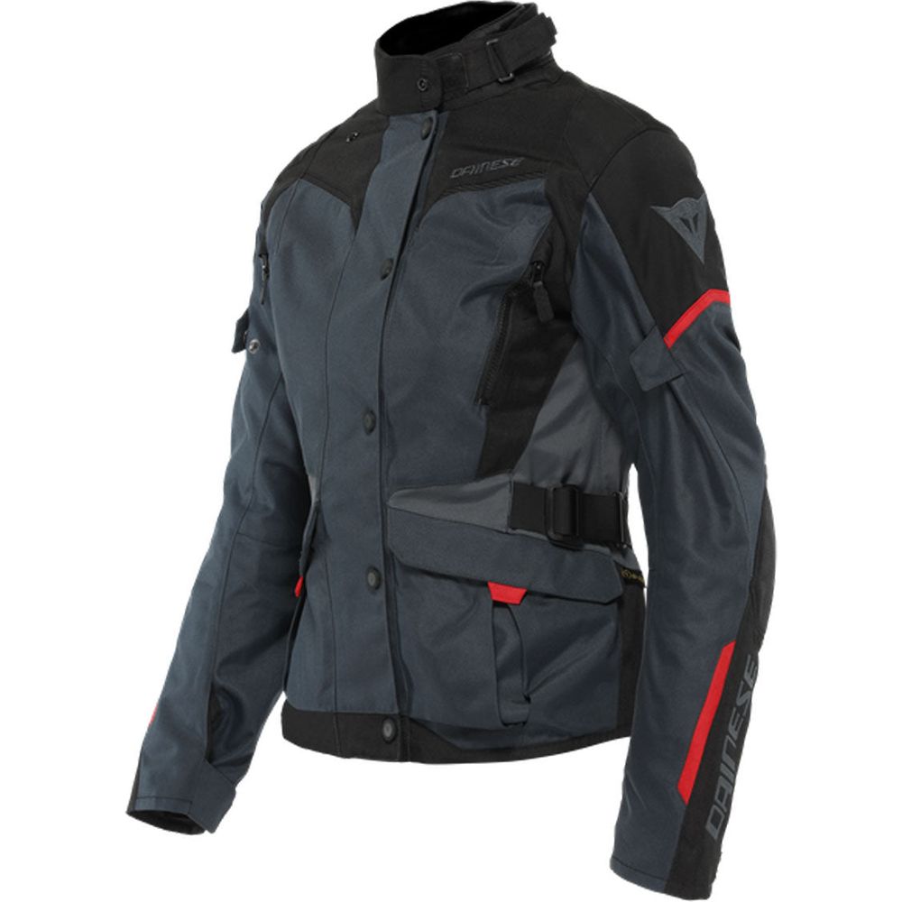 Dainese Tempest 3 D-Dry Ladies Textile Jacket Ebony / Black / Lava Red