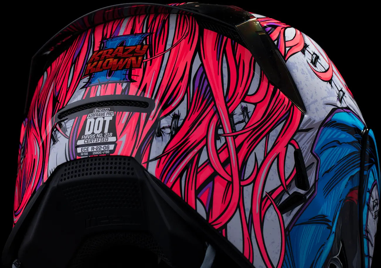 Icon Airframe Pro Krazy Klown 2 Black / Blue / Pink / Purple / White - FREE UK Shipping, FREE 365 Day Returns | Moto Central