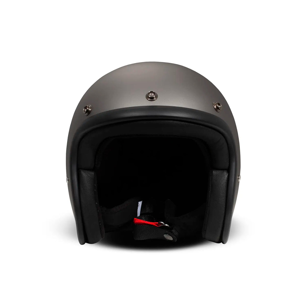 DMD Retro Jet Matt Grey helmet, front view