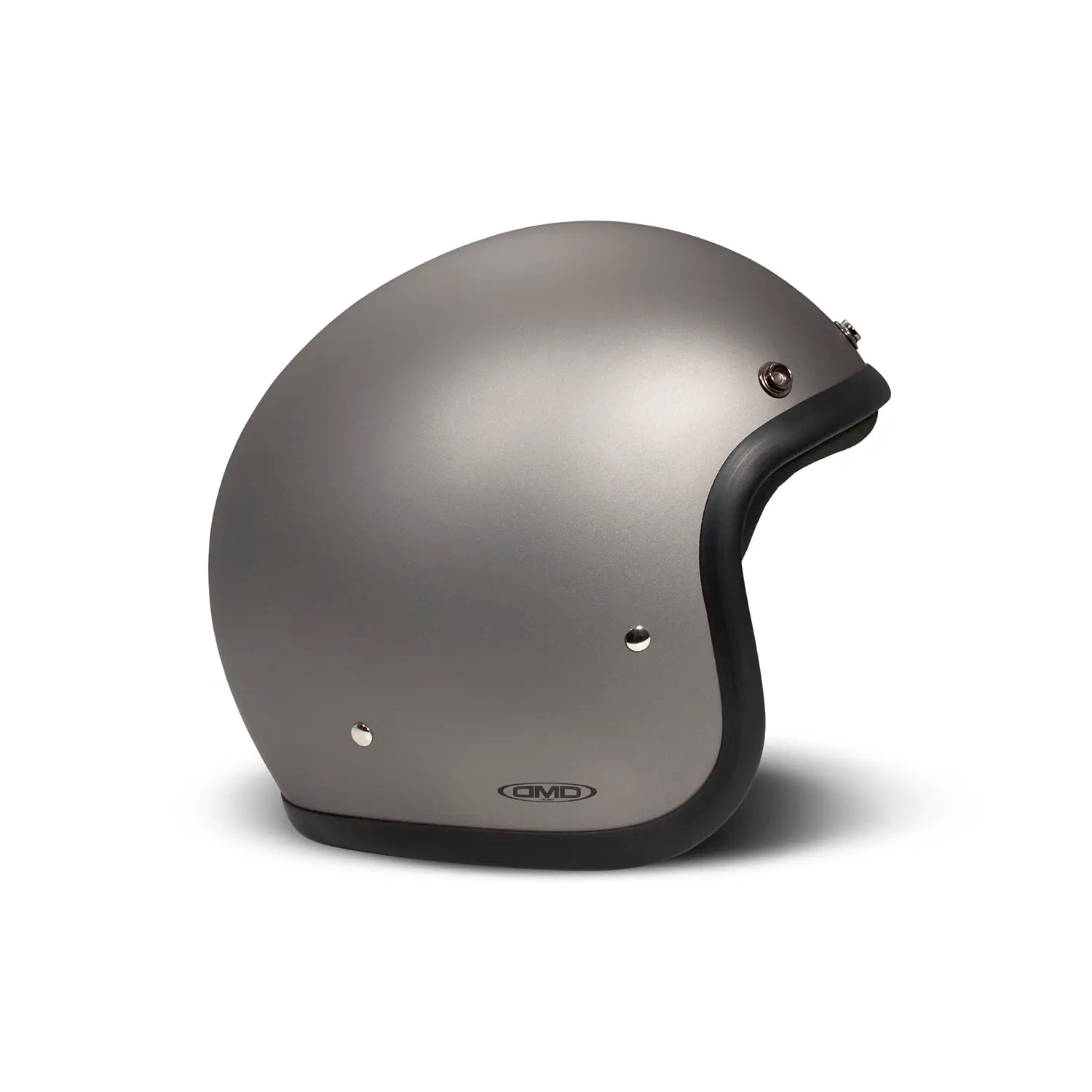 DMD Retro Jet Matt Grey helmet, left side view