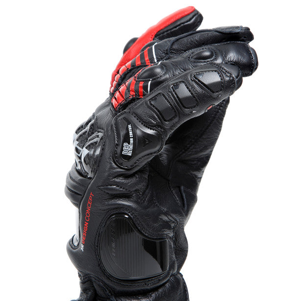 Dainese Druid 4 Leather Gloves Black/Lava Red/White FREE UK Delivery