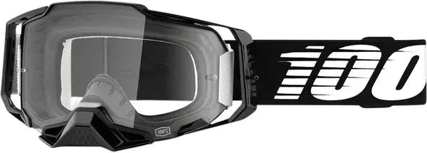 100% Armega Goggles Black / White  - FREE UK Shipping, FREE 365 Day Returns | Moto Central