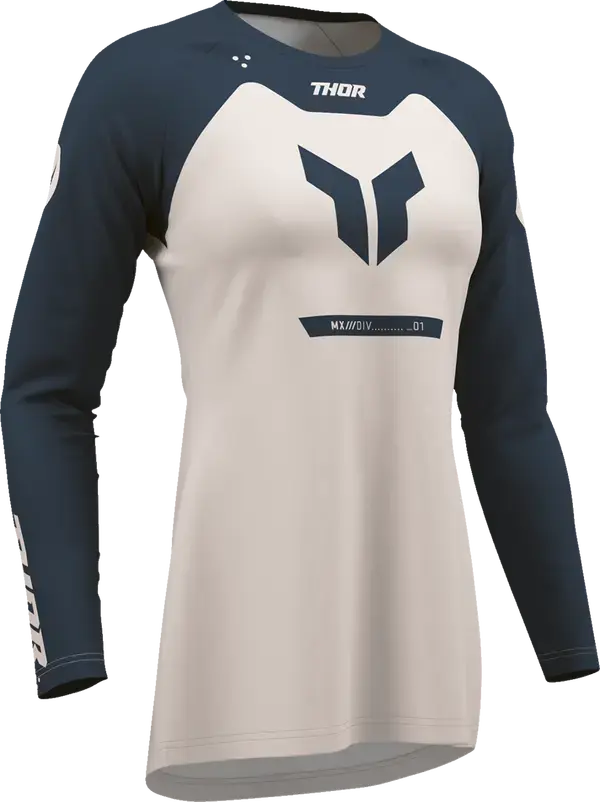 Thor Ridemode Menace Ladies Jersey Light Grey / Midnight Blue - FREE UK Shipping, FREE 365 Day Returns | Moto Central