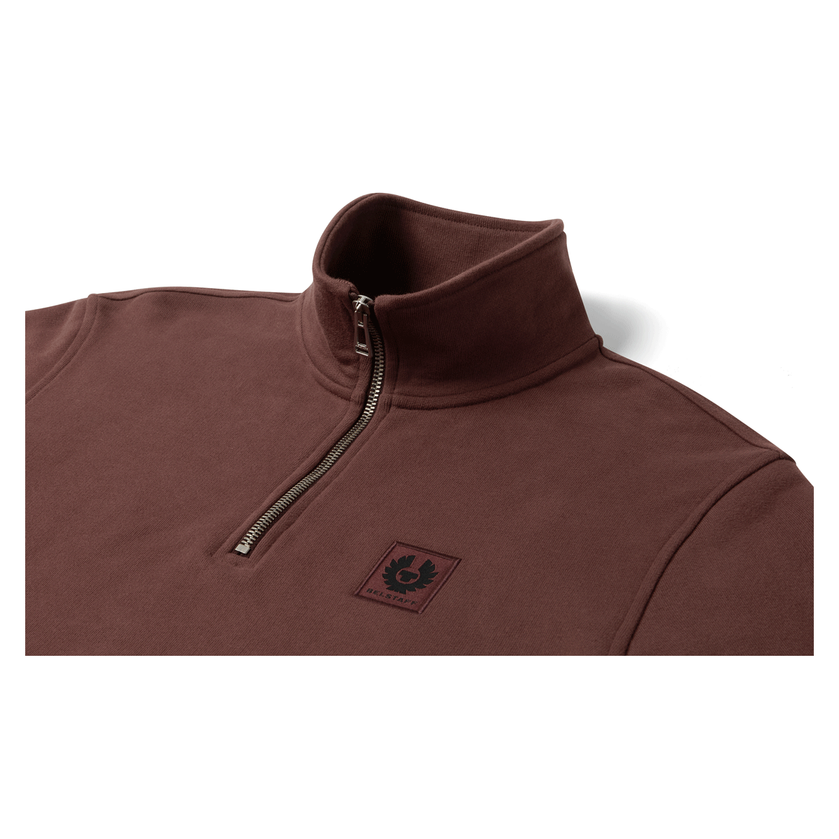 Belstaff Quarter Zip Sweatshirt Oxblood FREE UK Delivery, FREE 365 Day Returns | Moto Central