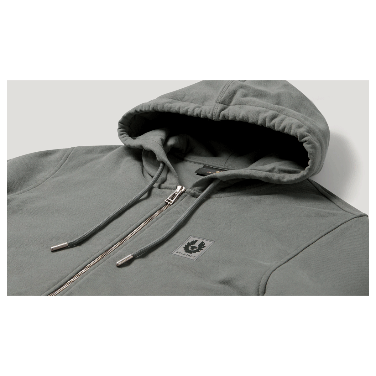Belstaff Full Zip Hoodie Atlantic Grey FREE UK Delivery, FREE 365 Day Returns | Moto Central
