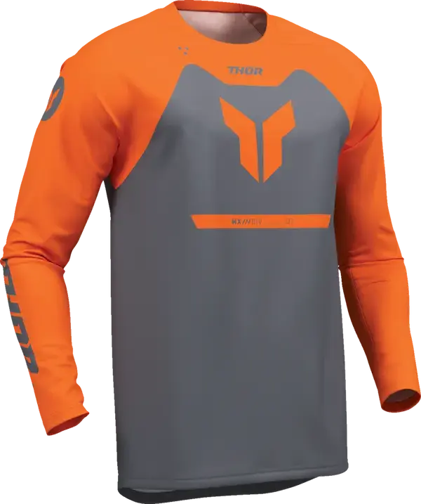 Thor Ridemode Menace Jersey Charcoal Grey / Orange - FREE UK Shipping, FREE 365 Day Returns | Moto Central
