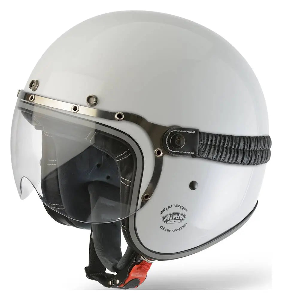 Airoh ホワイト ジェットヘルメット Airoh Garage Jet Open Face Helmet Gloss White FREE Delivery & Returns