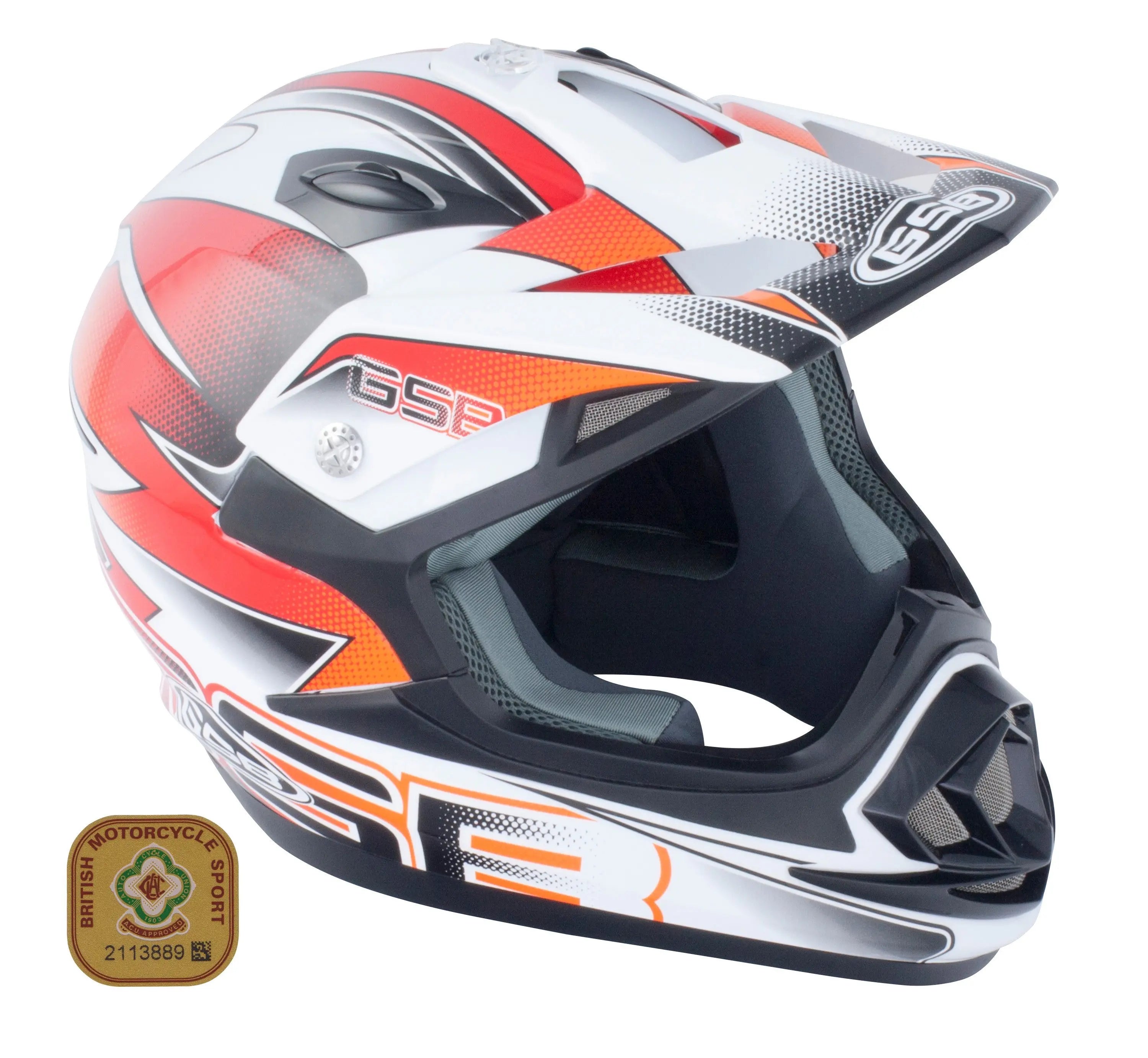 GSB XP-14B MX Off-Road Helmet Gloss Graphic Orange - FREE UK Shipping, FREE 365 Day Returns | Moto Central