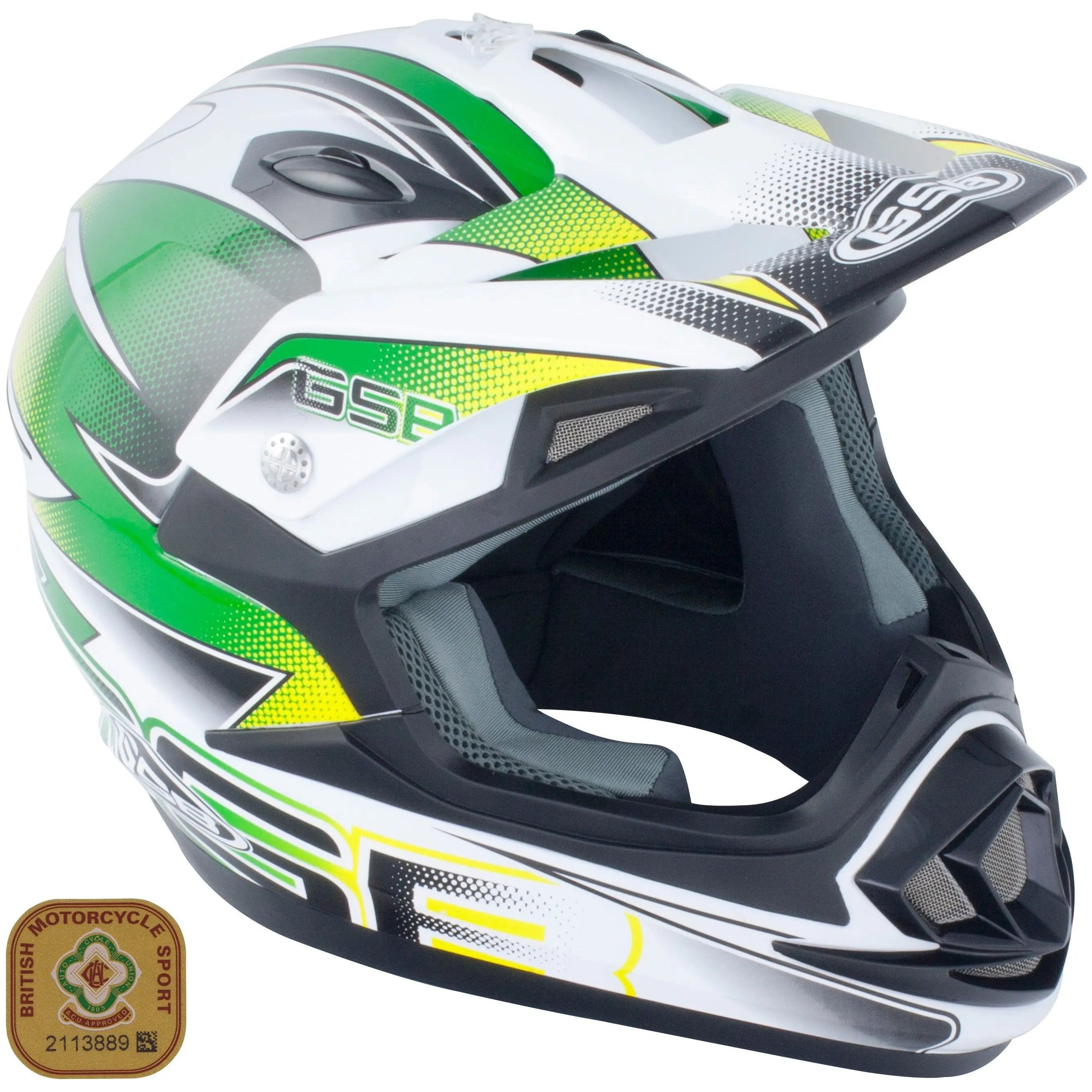 GSB XP-14B MX Off-Road Helmet Gloss Graphic Green - FREE UK Shipping, FREE 365 Day Returns | Moto Central