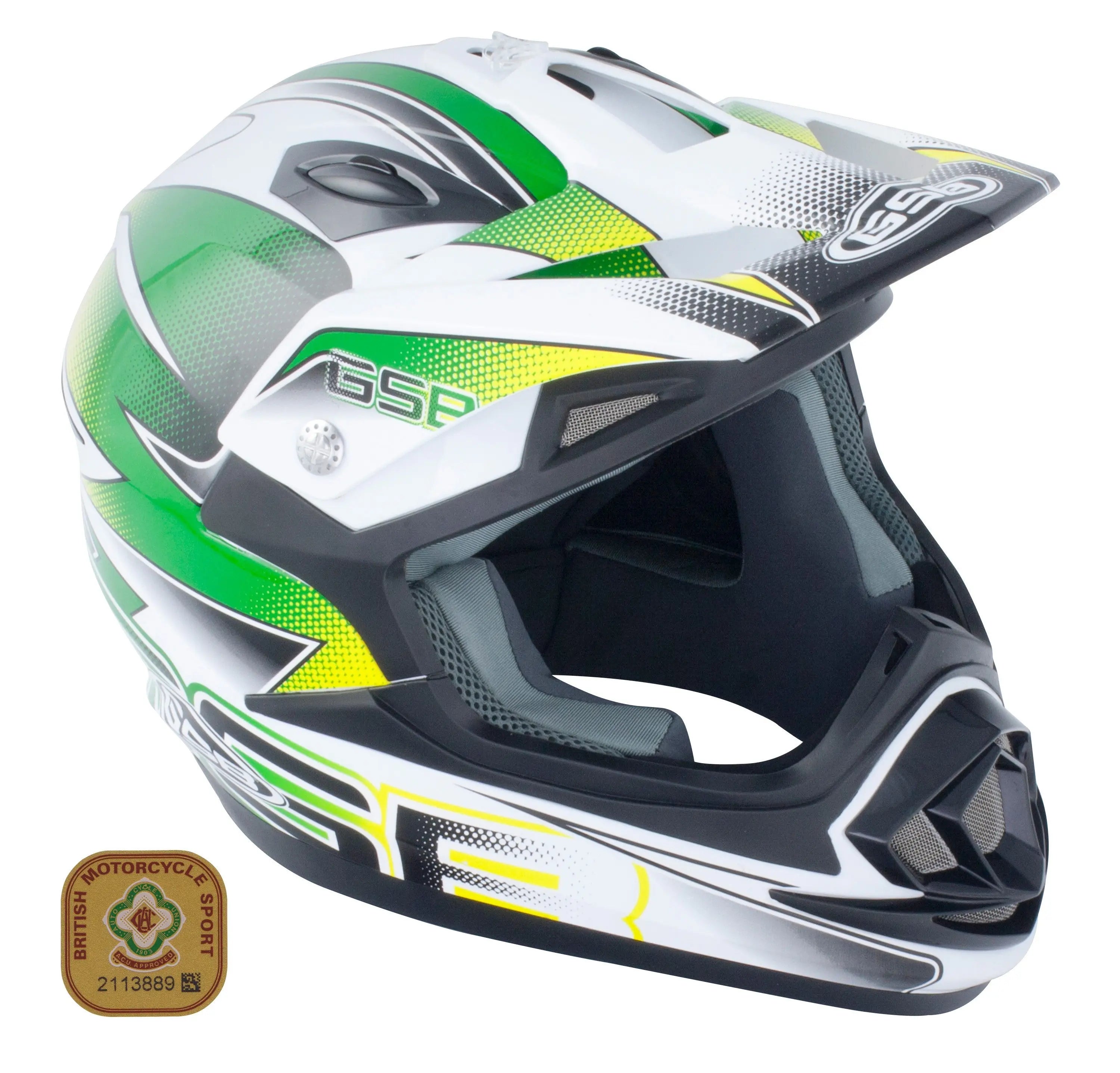 GSB XP-14B MX Off-Road Helmet Gloss Graphic Green - FREE UK Shipping, FREE 365 Day Returns | Moto Central
