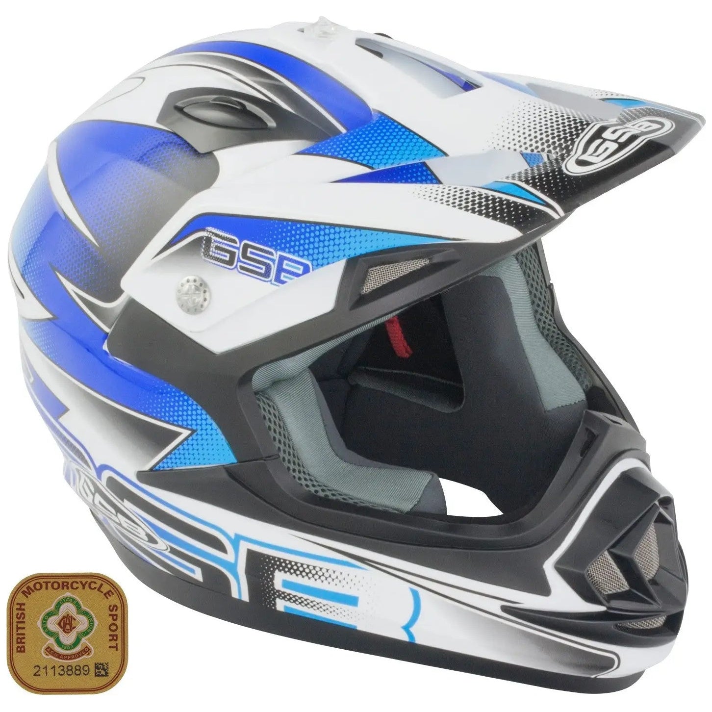 GSB XP-14B MX Off-Road Helmet Gloss Graphic Blue - FREE UK Shipping, FREE 365 Day Returns | Moto Central