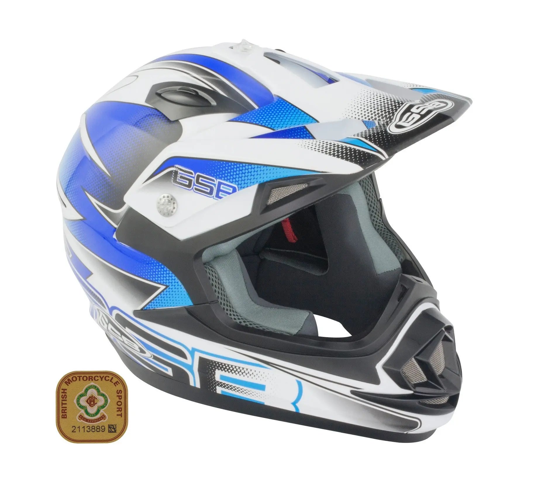 GSB XP-14B MX Off-Road Helmet Gloss Graphic Blue - FREE UK Shipping, FREE 365 Day Returns | Moto Central