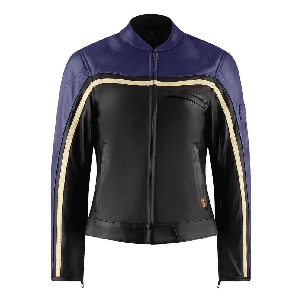 MotoGirl Hayley Ladies Leather Jacket Purple FREE UK Delivery, FREE 365 Day Returns | Moto Central