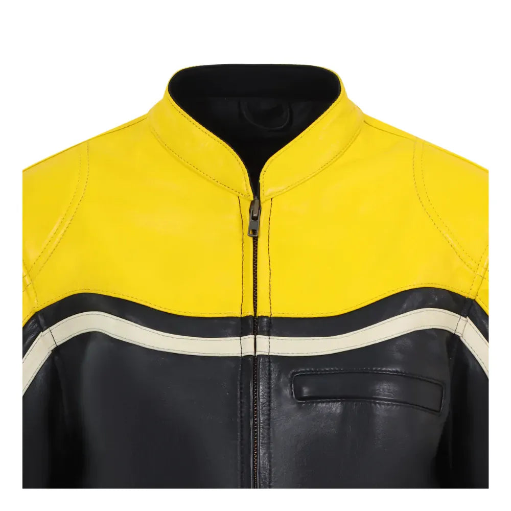 MotoGirl Hayley Ladies Leather Jacket Yellow FREE UK Delivery, FREE 365 Day Returns | Moto Central