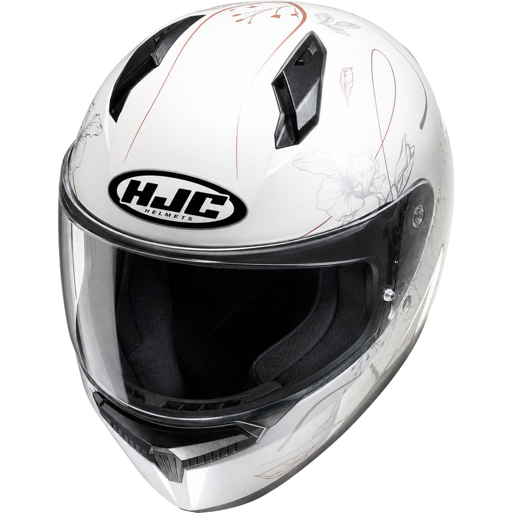 HJC C10 Epic MC8 Pink full-face motorcycle helmet, front three-quarter view
