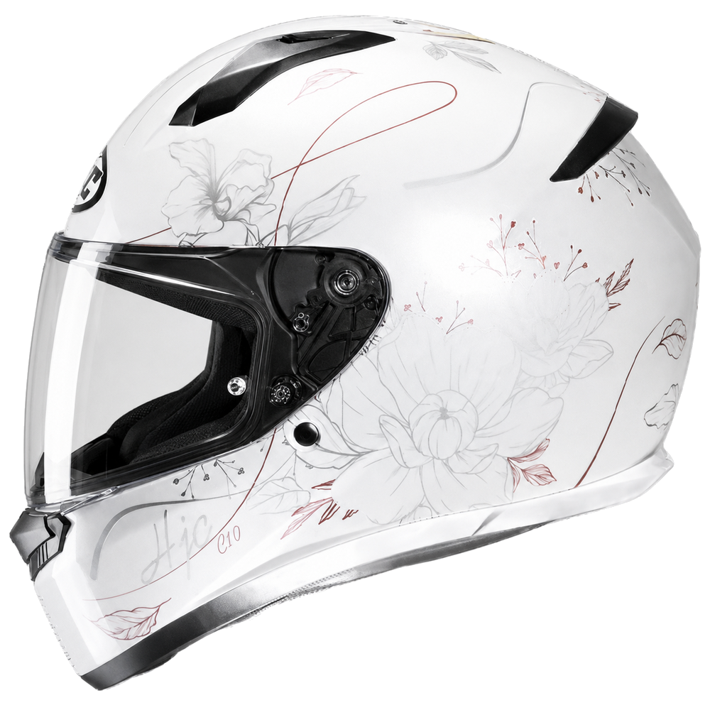 HJC C10 Epic MC8 Pink full-face motorcycle helmet, right side view