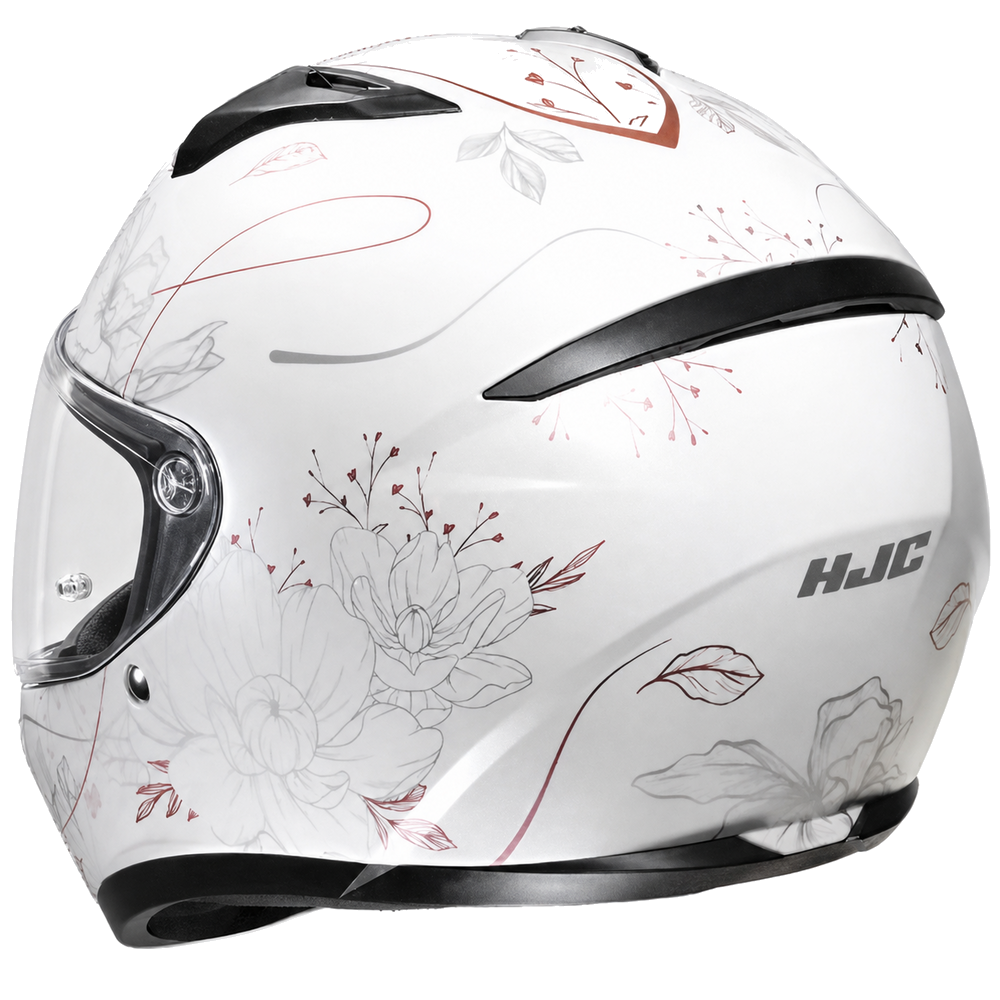 HJC C10 Epic MC8 Pink full-face motorcycle helmet, rear view