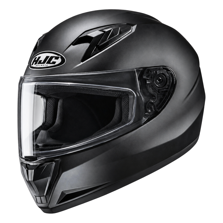 HJC Y10 Kids Semi Flat Black, kids full-face motorcycle helmet product view on white background