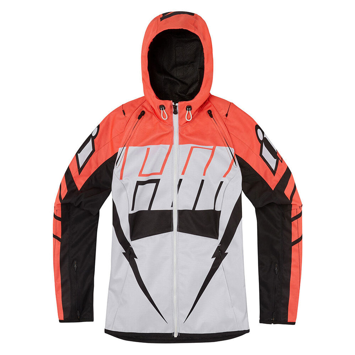 Icon Airform Retro Ladies Textile Jacket Salmon Orange / White