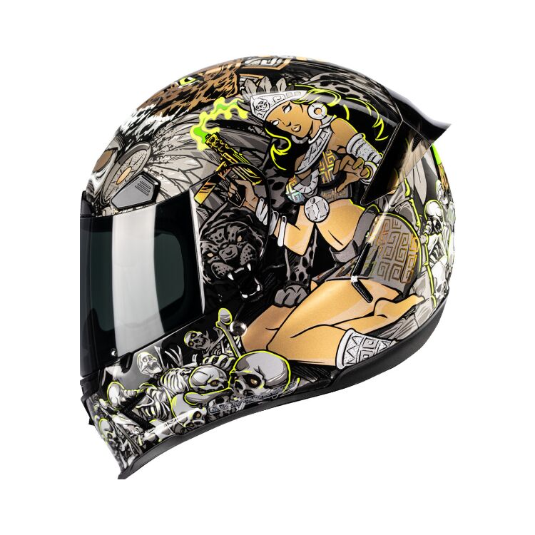Icon Airframe Pro Aztec Nine Gold - FREE UK Shipping, FREE 365 Day Returns | Moto Central
