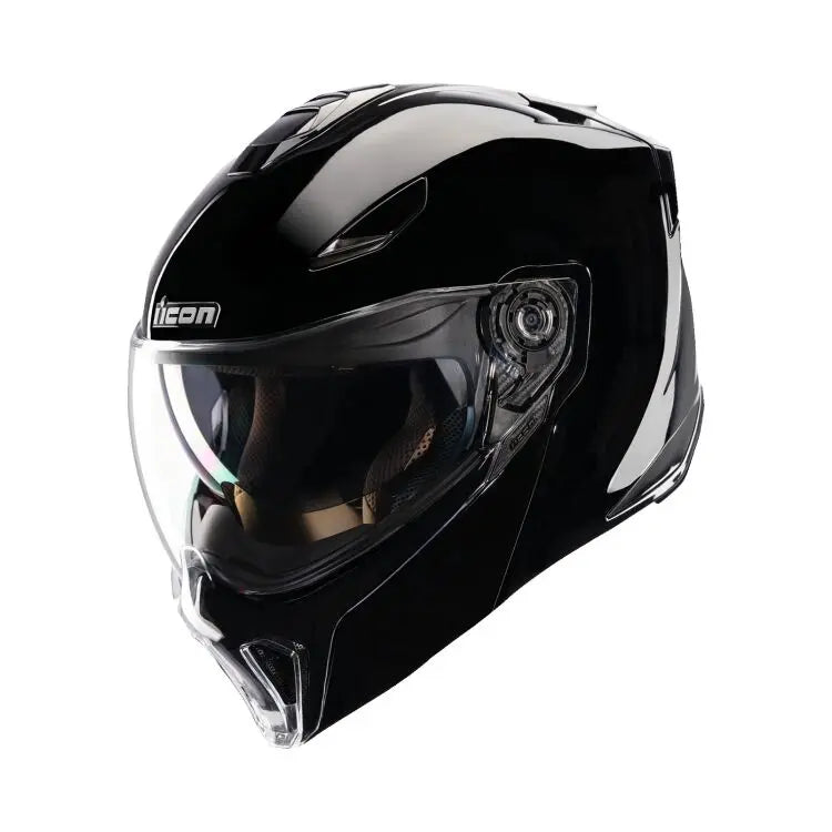 Icon Threshold Gloss Black - FREE UK Shipping, FREE 365 Day Returns | Moto Central