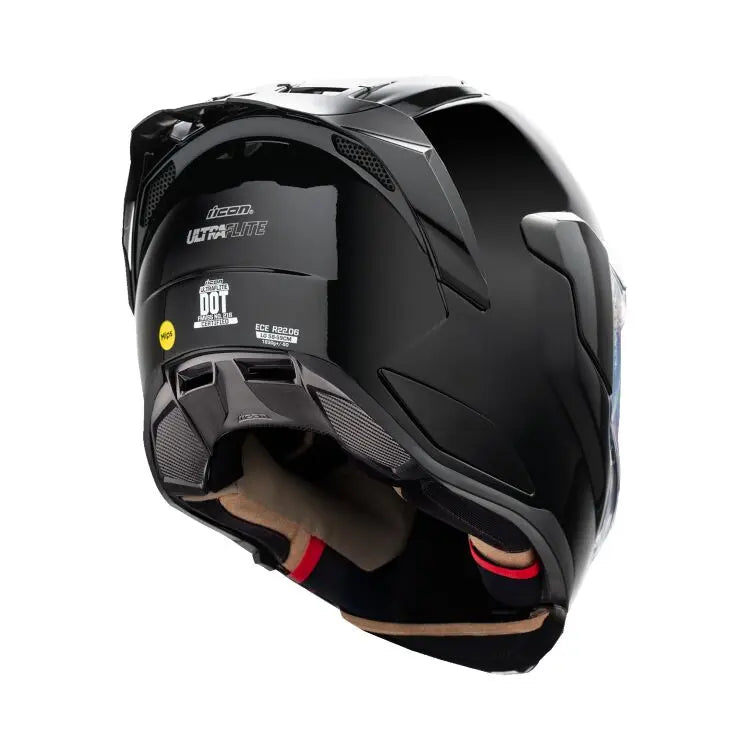 Icon Ultraflite MIPS Gloss Black - FREE UK Shipping, FREE 365 Day Returns | Moto Central