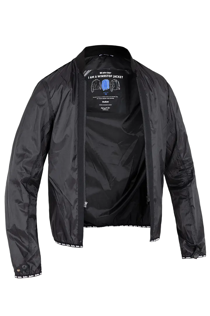 John Doe Windblock Mid Layer Jacket Black  - FREE UK Shipping, FREE 365 Day Returns | Moto Central
