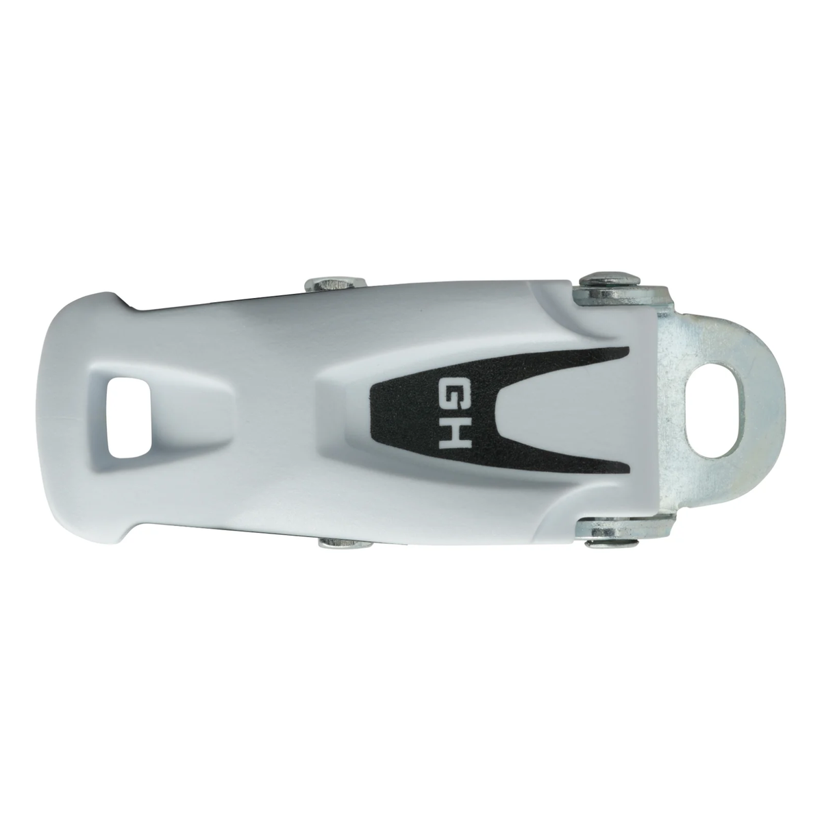 Forma GH Plastic Buckle White / Black – replacement boot buckle – top view