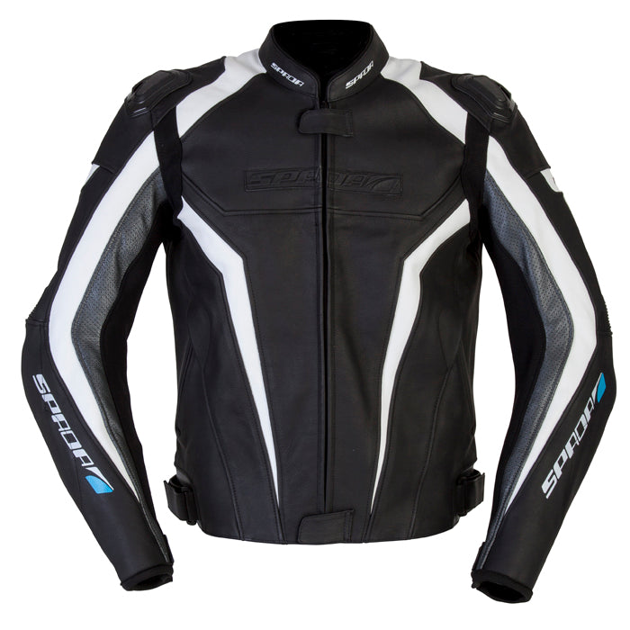Spada Corsa GP Leather Jacket Black / White / Anthracite FREE UK Delivery, FREE 365 Day Returns | Moto Central