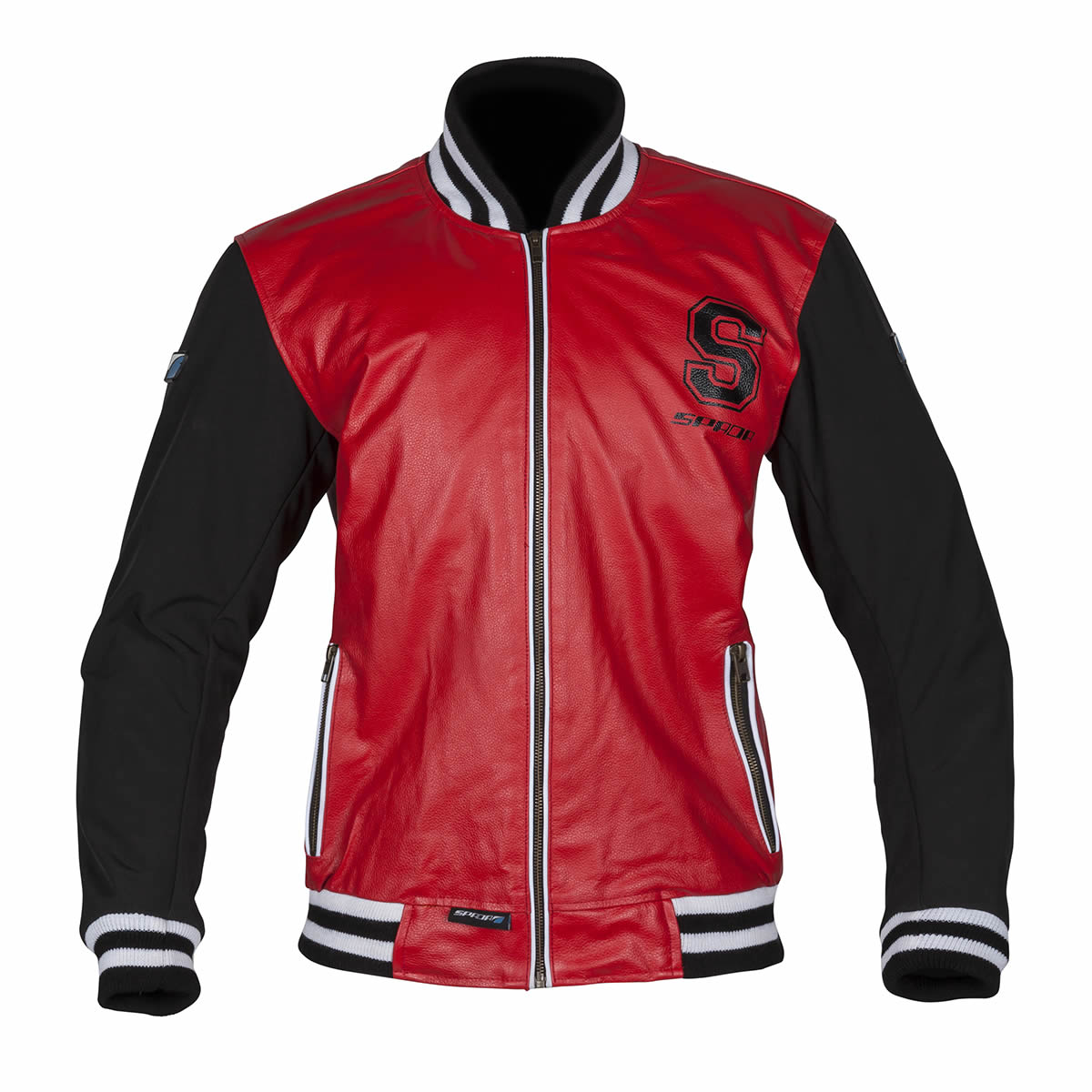 Spada Campus Leather Jacket Red / Black FREE UK Delivery, FREE 365 Day Returns | Moto Central