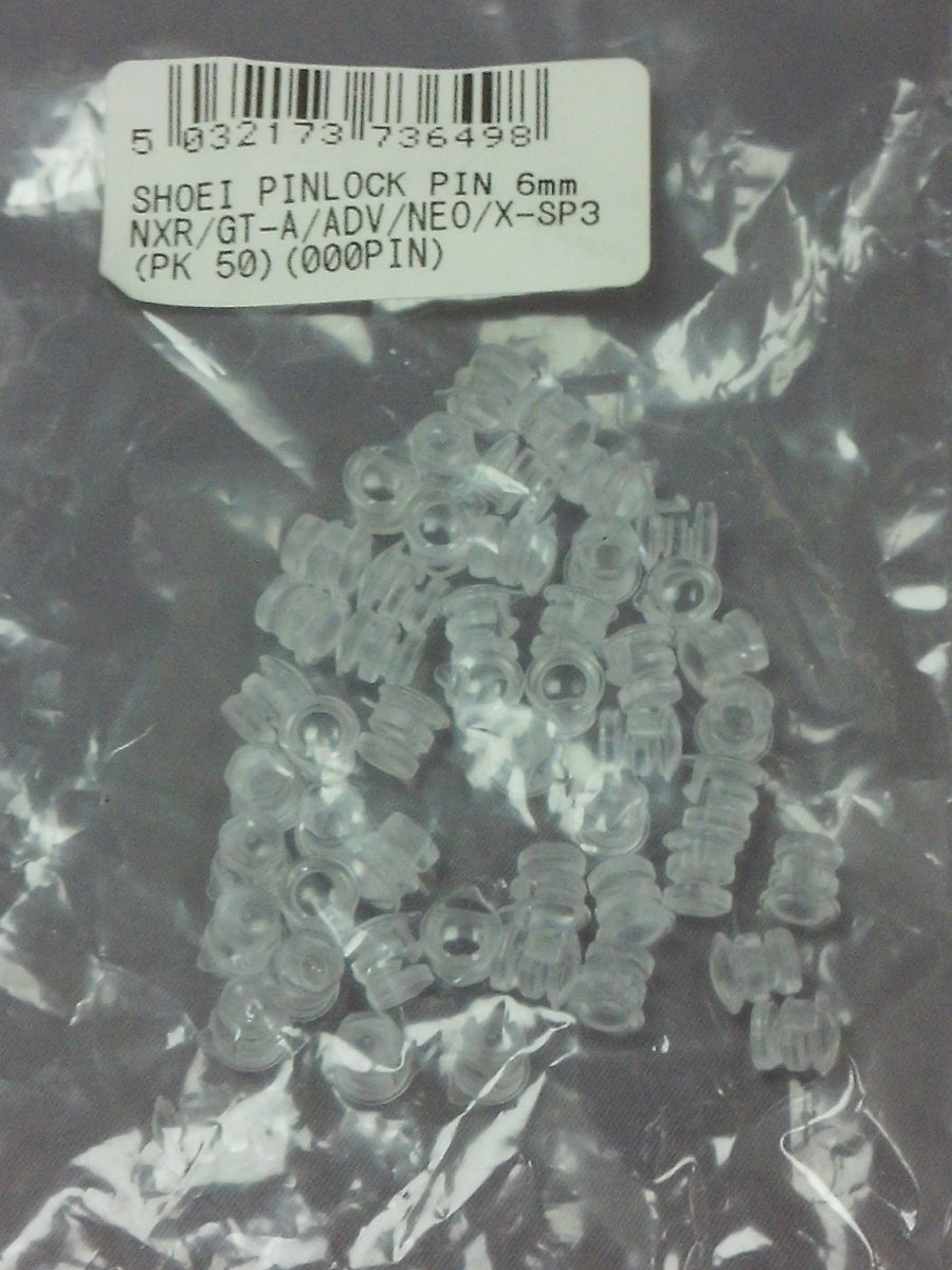 Shoei 6mm Pinlock Pins Clear For NXR / GT A / X SP 3 Helmets - Pack Of 50 FREE UK Delivery, FREE 365 Day Returns | Moto Central