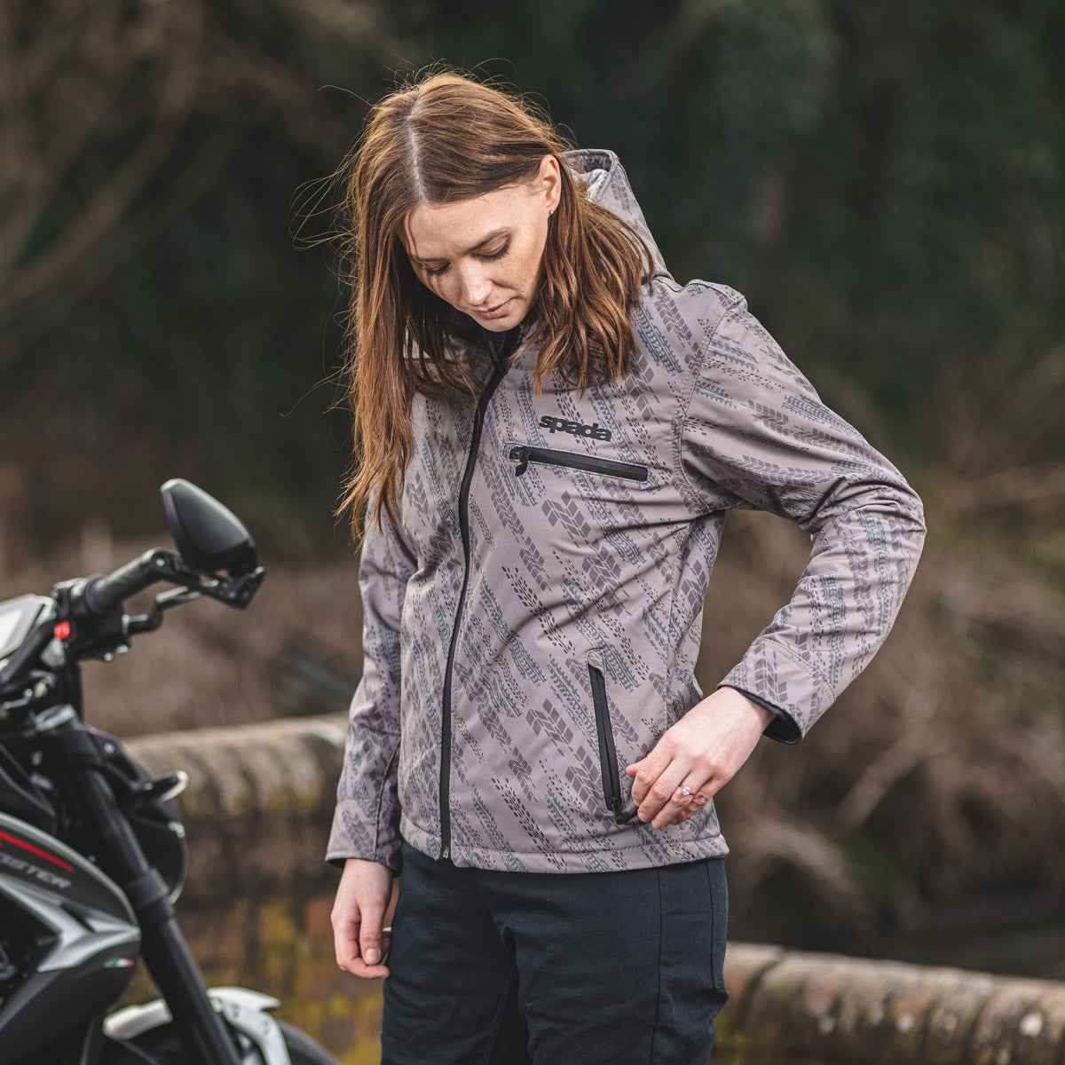 Spada Grid CE Ladies Textile Jacket Track Khaki FREE UK Delivery, FREE 365 Day Returns | Moto Central