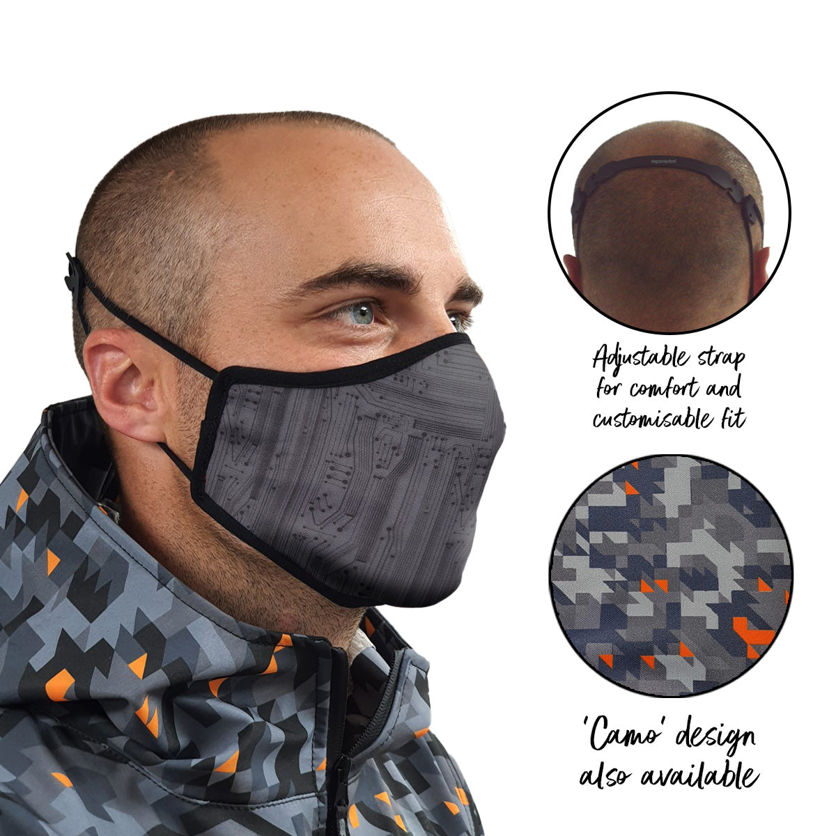 Spada Face Mask Circuit Design Black FREE UK Delivery, FREE 365 Day Returns | Moto Central
