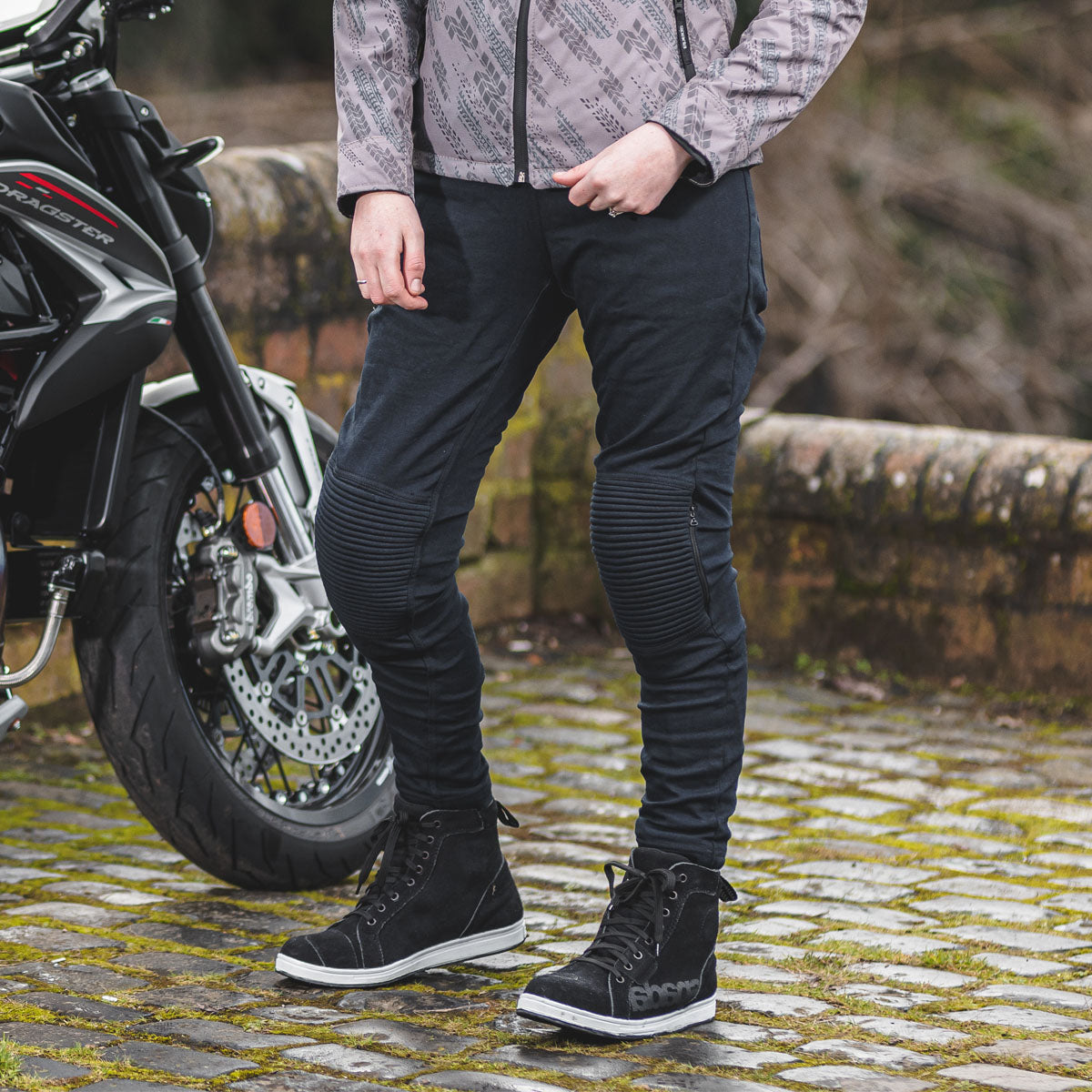 Spada Hugger CE Ladies Textile Jeggings Black FREE UK Delivery, FREE 365 Day Returns | Moto Central