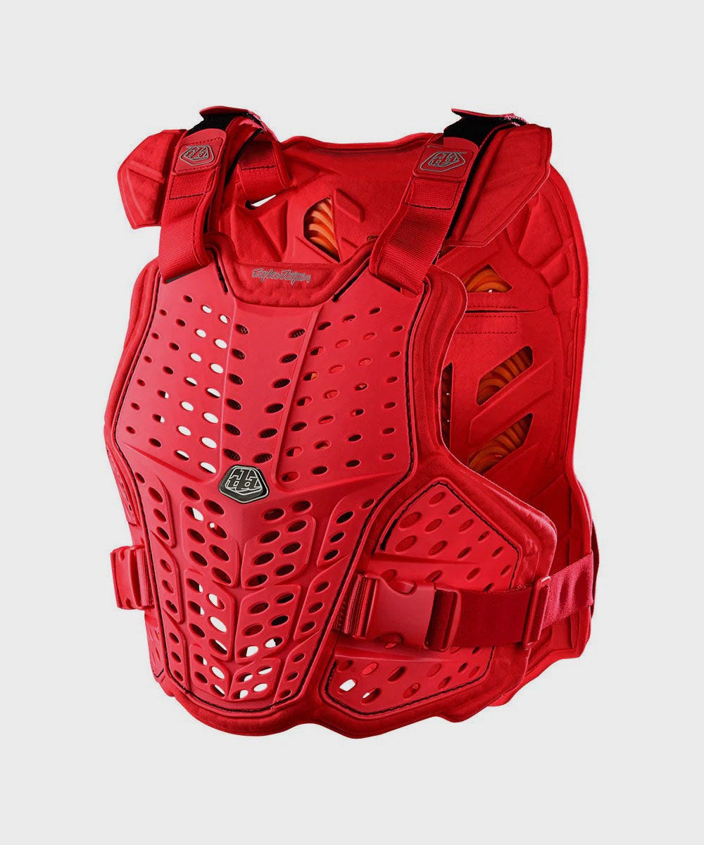 Troy Lee Designs Rockfight CE Cycle Chest Protector Solid Red - FREE UK Shipping, FREE 365 Day Returns | Moto Central