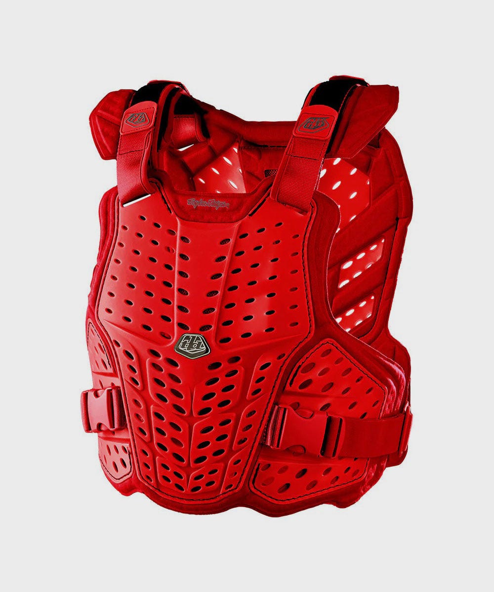 Troy Lee Designs Rockfight Cycle Chest Protector Solid Red - FREE UK Shipping, FREE 365 Day Returns | Moto Central