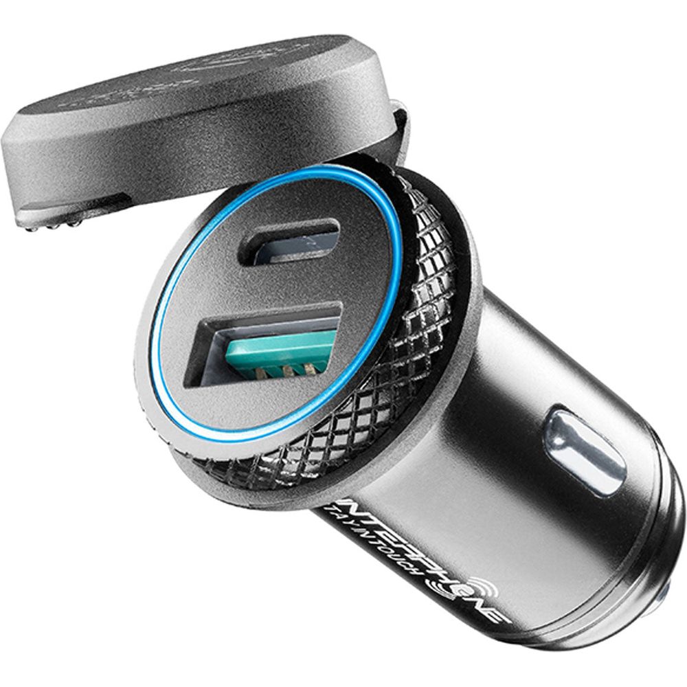 Interphone USB Type C Adapter Cigarette Lighter Black