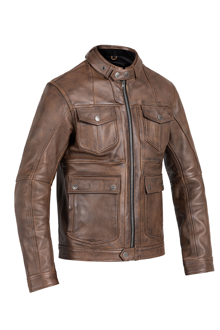 John Doe Drifter Leather Jacket Brown - FREE UK Shipping, FREE 365 Day Returns | Moto Central