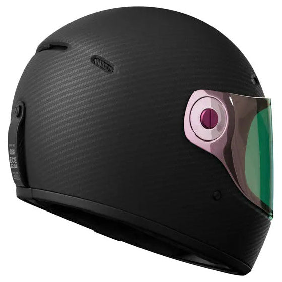 John Doe JD/One Frozen Carbon full-face motorcycle helmet, front-right three-quarter view