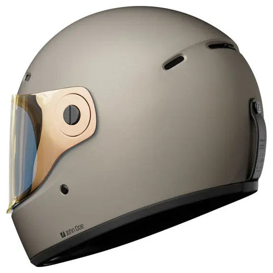 John Doe JD/One Frozen Titanium full-face motorcycle helmet, front-left three-quarter view