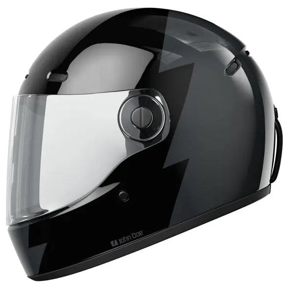 John Doe JD/One Signature Black / Grey full-face motorcycle helmet, left-side profile