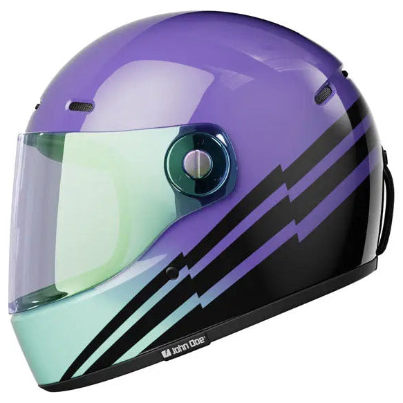 John Doe JD/One Spectral Purple full-face motorcycle helmet, left-side profile