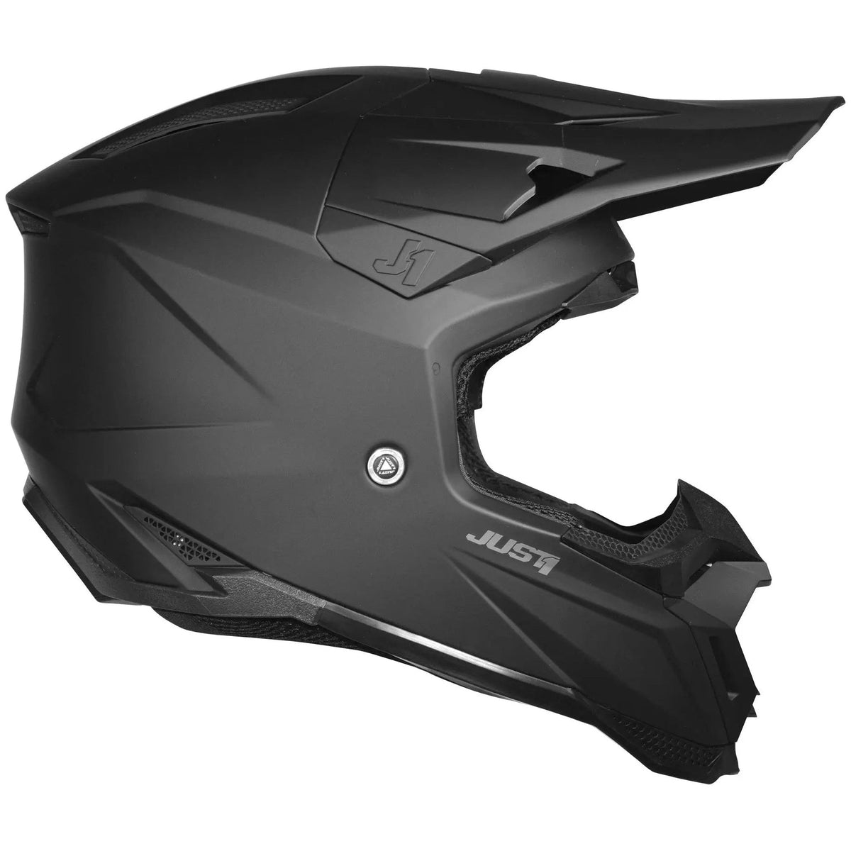 Just1 J40 Solid Matt Black motocross helmet - right-side view