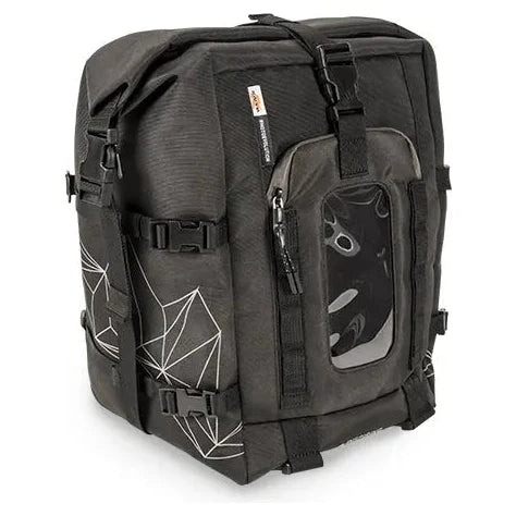Kappa RA315BK Rucksack Convertible Bag Black, front three-quarter view on white