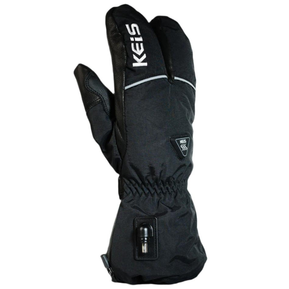 Keis Extreme G301 Premium Heated 3-Finger Textile Gloves - back-of-hand view