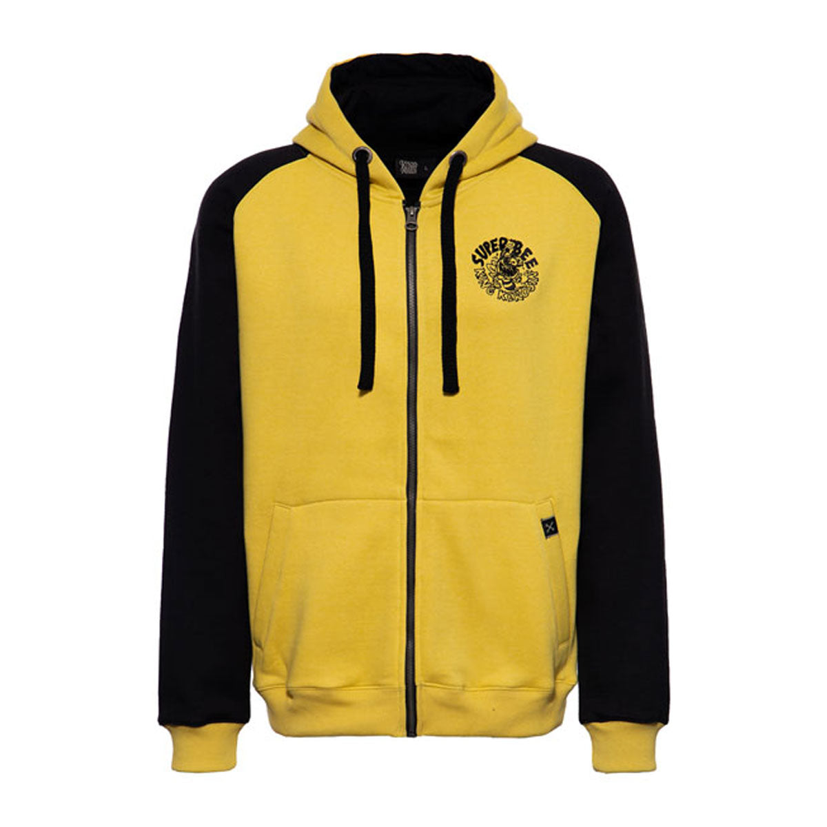 King Kerosin Super Bee Monster Raglan Zip Hoodie Black / Yellow