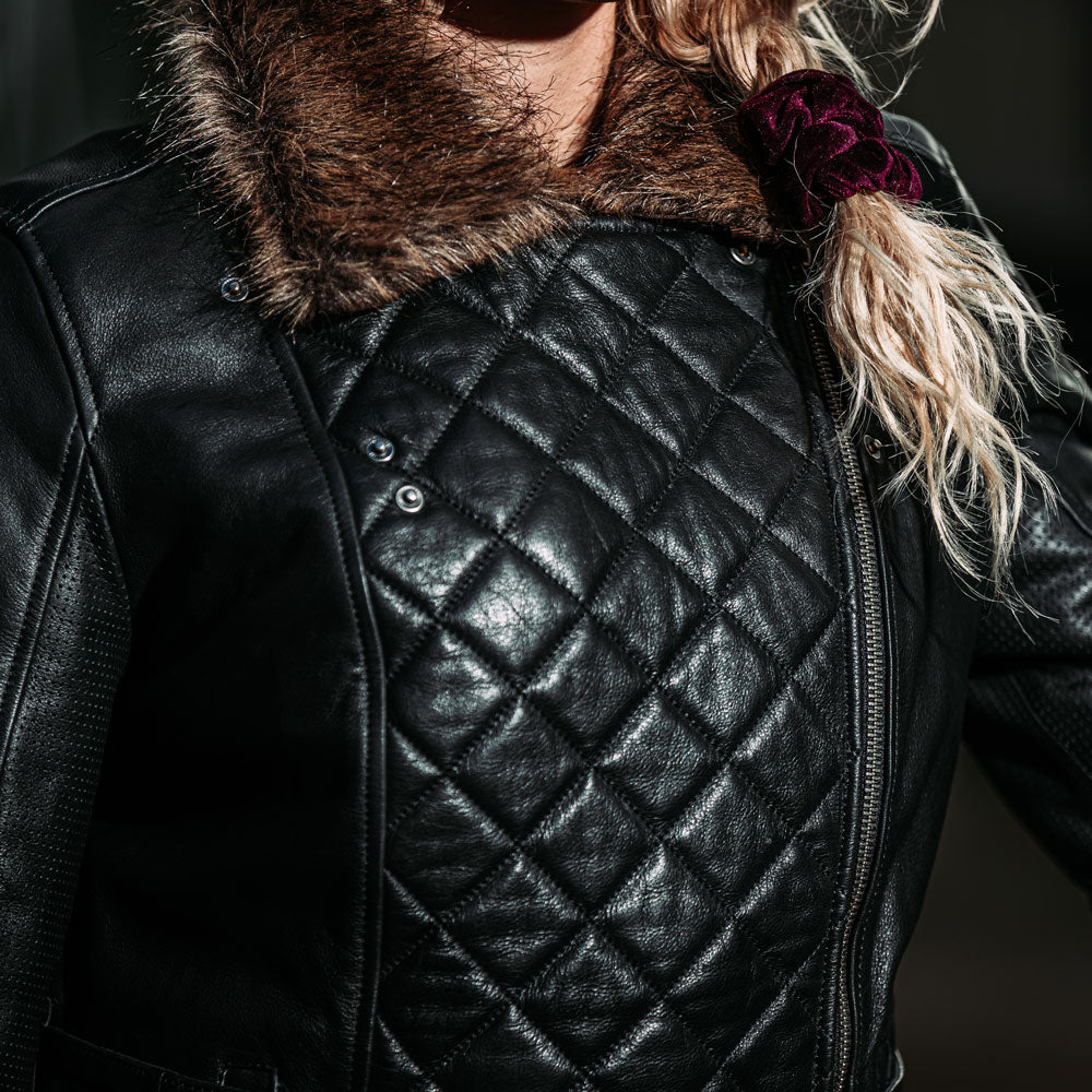 Spada Lancer CE Ladies Leather Coat Black FREE UK Delivery, FREE 365 Day Returns | Moto Central