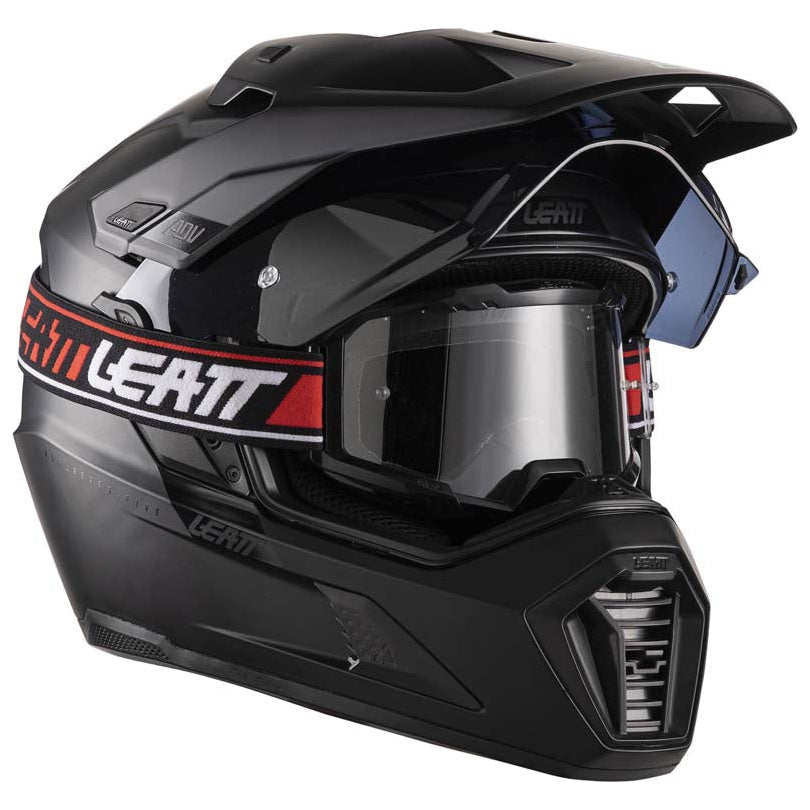 Leatt ADV 7.5 Helmet Kit Black adventure motorcycle helmet, goggle view