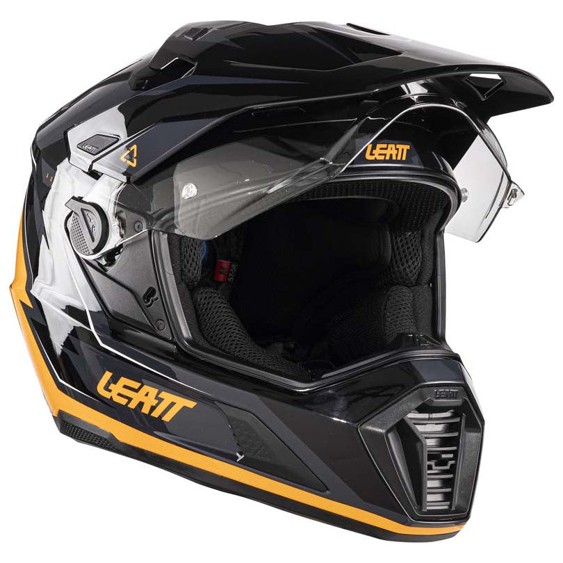Leatt ADV 7.5 Helmet Kit Black / Orange adventure motorcycle helmet, front three-quarter view